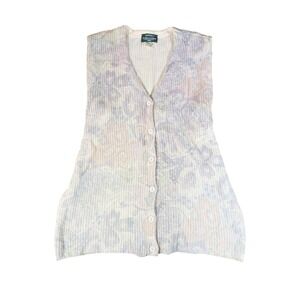 Parkhurst Women's Medium Button‎ Front Floral Sweater Vest NWT Spring Casual